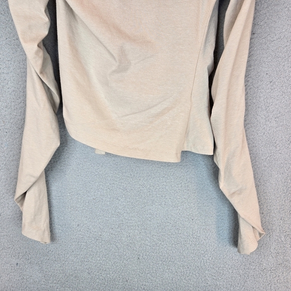 Anne Isabella Beige Asymmetrical Womens Shirt Sz S Button Front Long Sleeve - Picture 15 of 15